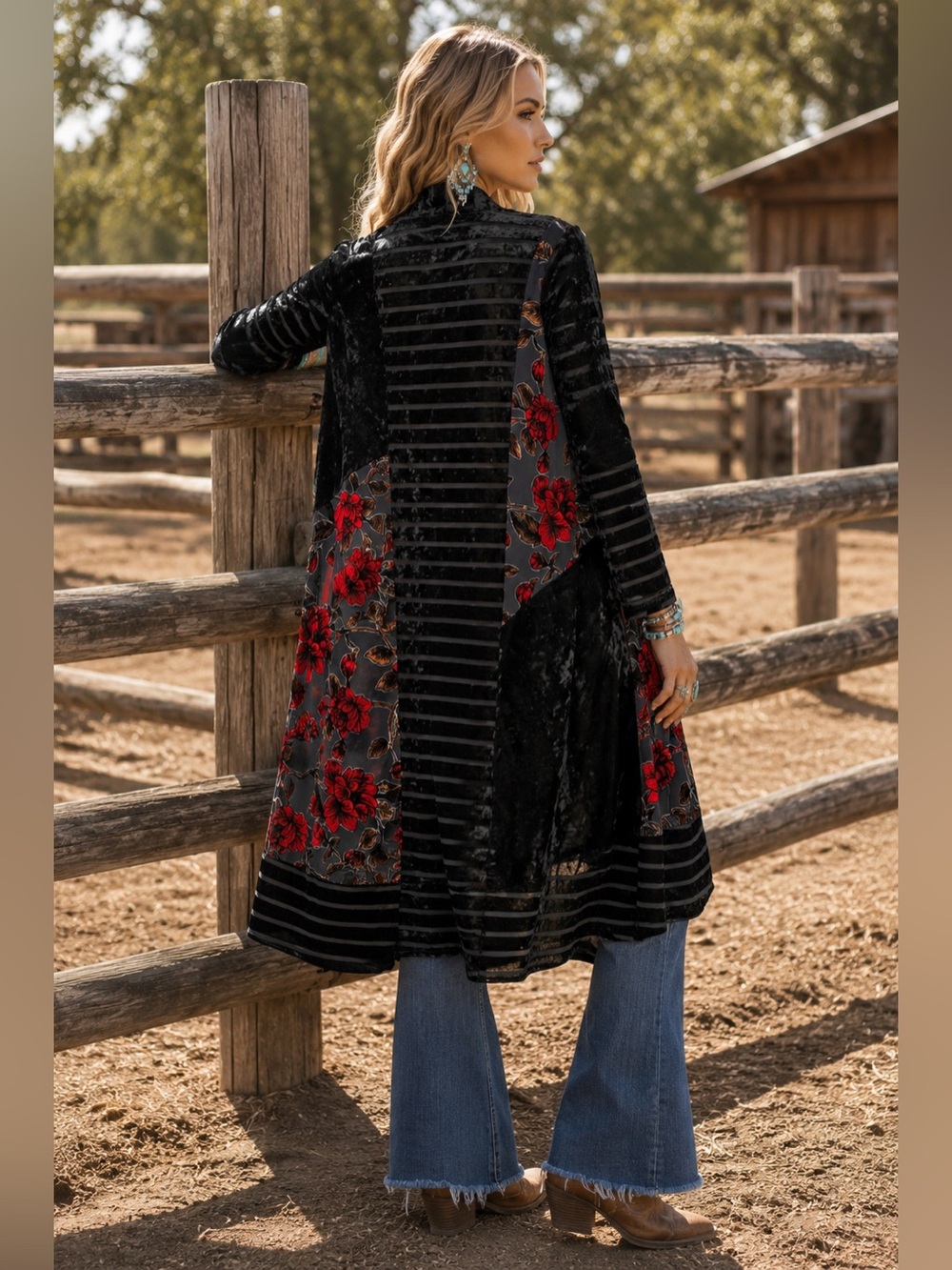 Kamana Velvet Floral Duster